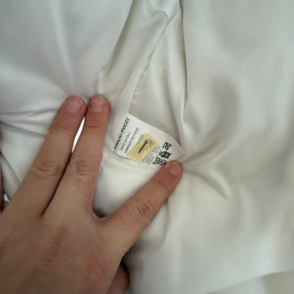 Vintage Iconic classic Emillio Pucci Fox fur Bomber jacket puffer blue print S 6 - Picture 3 of 14